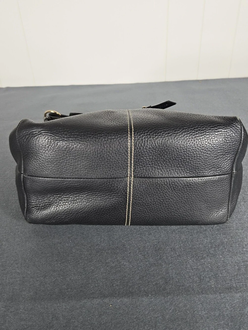 Dooney & Bourke Black Pebbled Leather Hobo with Gold Hardware Travel Plane